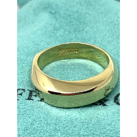 Tiffany&Co. Italy 18K Yellow Gold 6MM Twisted Wave Wedding Band Ring Size 5.75